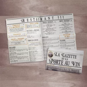 Menu de restaurant sur mesure